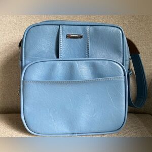 Vintage blue vinyl Samsonite shoulder bag